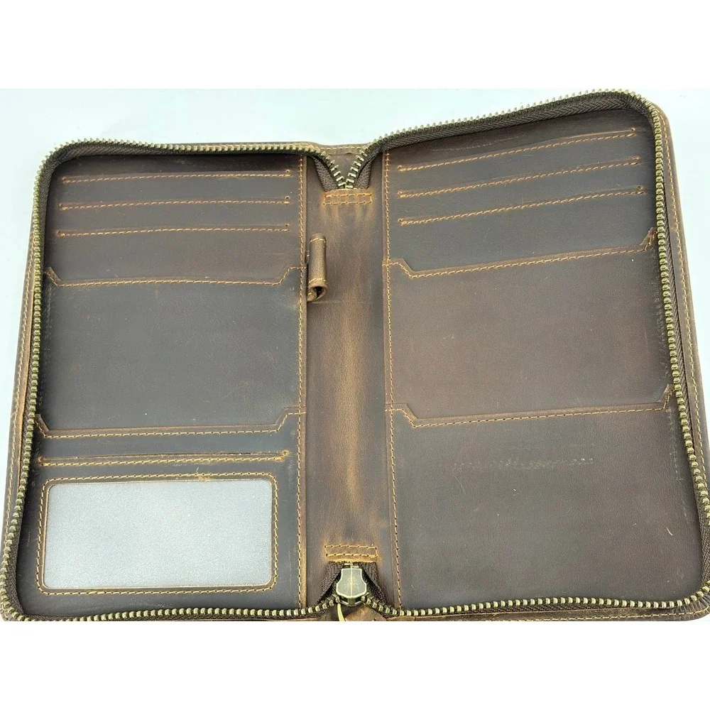 Polare Full Grain Leather Travel Four Passport Wallet,, Dark Brown, Travel, Vaca